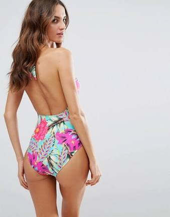 HOT HOUSE FLORAL DEEP V MAILLOT