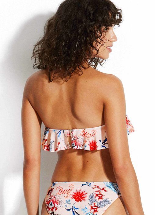WATER GARDEN FRILL BUSTIER BANDEAU BIKINI TOP